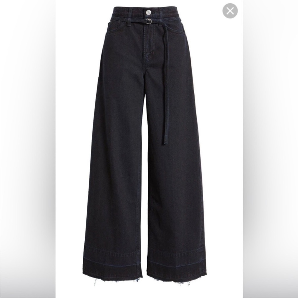 Frame Pixie black wide leg jeans